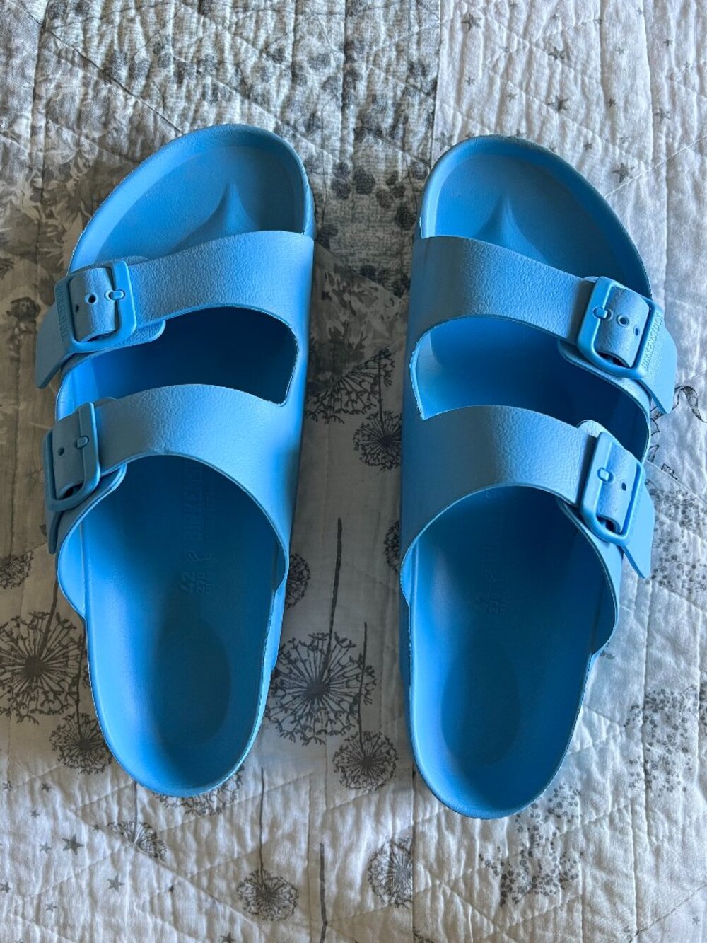 Women's/Men's Rubber Birkenstock Arizona Sandals Slides Sky Blue Size 42